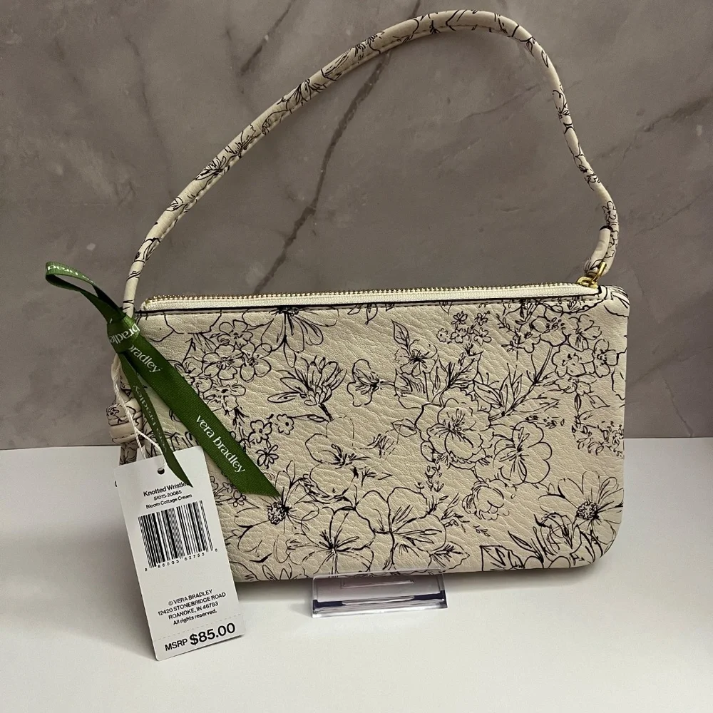 Vera Bradley Cream and Black Floral Wristlet & Wallet Set - Picture 4 of 14